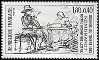 JournÃ©e du timbre 1983 - Homme dictant une lettre