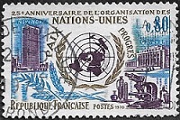 25Ã¨me anniversaire de l'organisation des Nations-Unies - Paix - ProgrÃ¨s