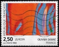 Olivier Debré «Rouge rythme bleu»