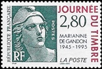 Cinquantenaire de la Marianne de Gandon (Timbre sans surtaxe)