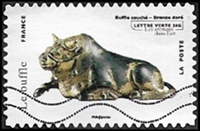 Buffle couché, bronze doré - Musée Guimet