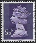 Reine Elizabeth II - 51/2P  violet noirÃ¢tre