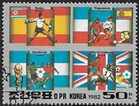 Drapeaux d'Espagne, de Yougoslavie, du Honduras et d'Irlande du Nord