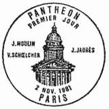 Panthéon 21 mai 1981 Hommage à Victor Schoelcher, Jean Jaurès et Jean Moulin