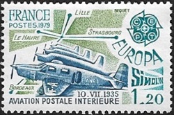 Aviation postale intérieure 10.VII.1935 Simoun Bordeaux, Le Havre, Lille, Strasbourg
